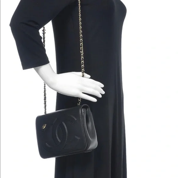 AUTH CHANEL 19K CC Mania Small Flap Bag BLACK/GOLD Full Set RECEIPT - Picture 12 of 12